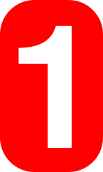 Datei:1 white, red rounded rectangle.svg